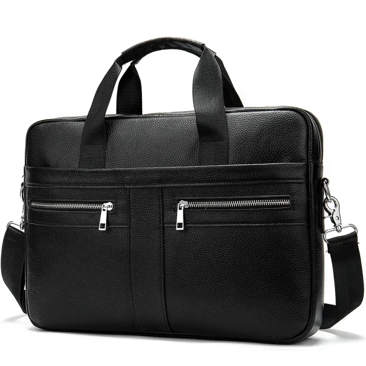 NIUCUNZH COWHIDE LEATHER Luxury Fashion Waterproof Business Laptop Briefcase Bag