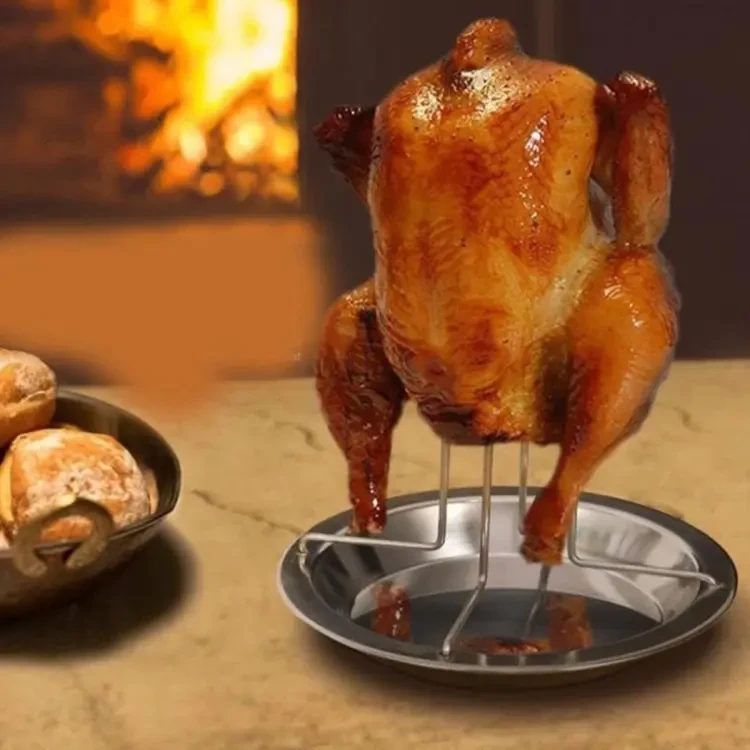 Non-Stick Chicken Duck Roasted BBQ Vertical Stand Holder Roaster Grill Barbecue Kitchen Tools