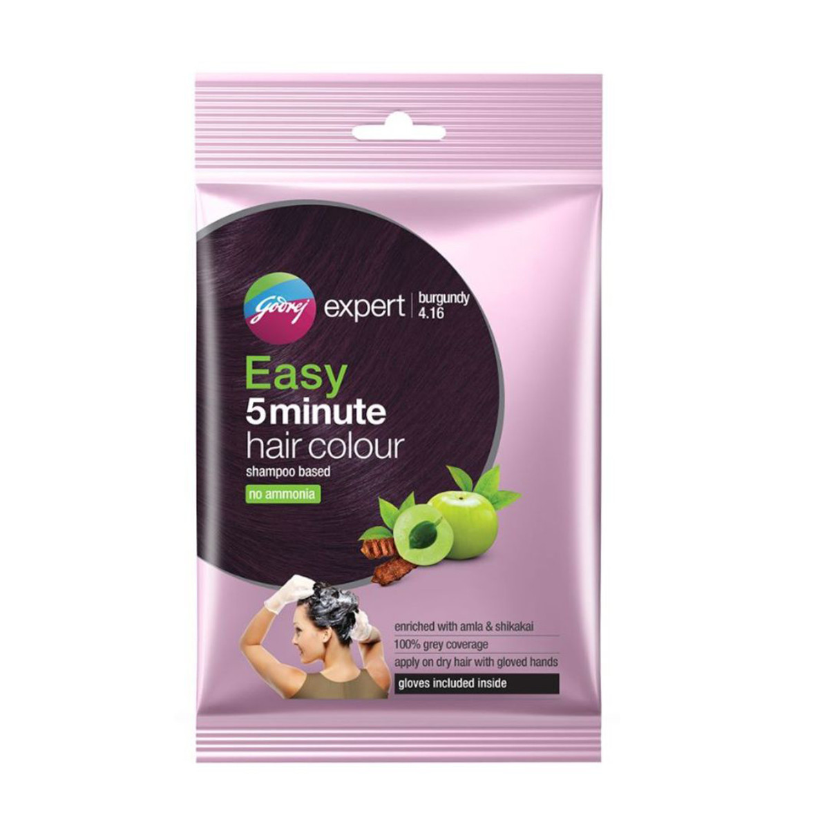 Godrej Expert Easy 5 Minute Shampoo Hair Colour 18ml - Burgundy