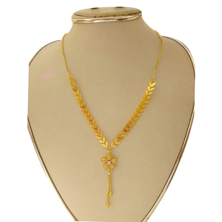 Tree Leaf Exclusive Design Necklace For Woman / New Golden Antique Metal Necklace For Women