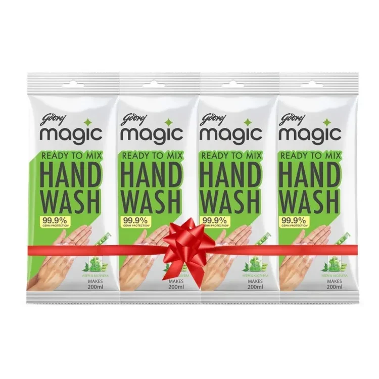 Magic Powder-to-Liquid Handwash Refill Pack 9 gm (Pack of 4) (Makes 800ml of Handwash)