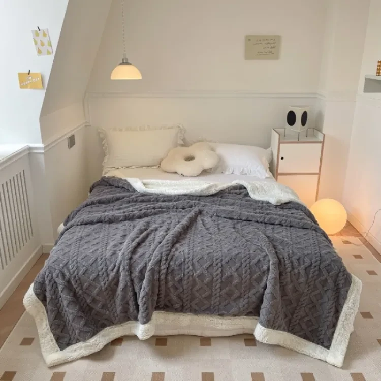 High gram weight milk fleece blanket winter warm double layer thickened single and double blanket