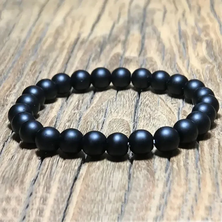 Black Onyx Agate Bead Stones Bracelet