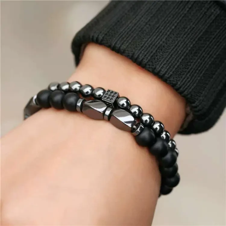 Stone Beads Bracelet Set 2Pcs/Sets Jewelry Men's Bracelets For men