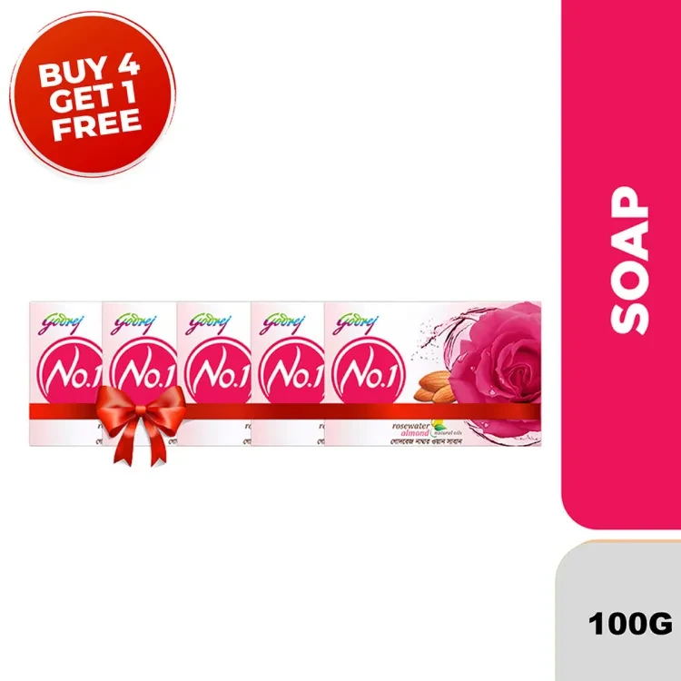 Godrej No 1 Soap Rose 100Gm ( Buy 4 Get 1 Free)