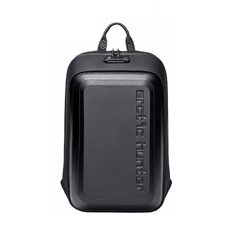 ARCTIC HUNTER Brand Laptop Backpack Anti-theft Waterproof School Backpacks Charging Men Travel Business Bag Backpack, Hard Case Carbon Fiber