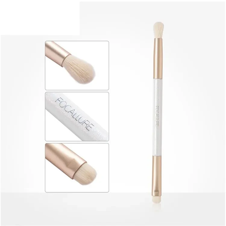 Focallure Professional Fluffy White Double-Head Makeup Brush