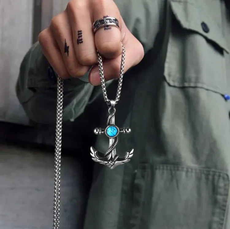 Silver Man Necklaces Chain Pendants Punk Rock Unique for Male Pendant For Men/t//Men's Chain/Men's Necklace