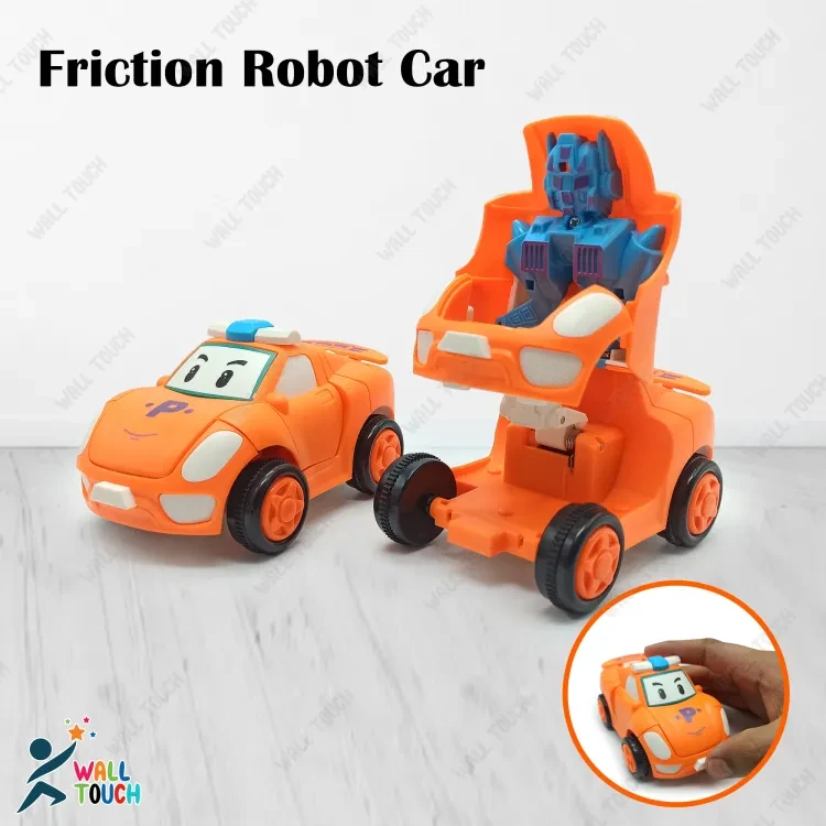 Mini Racing Friction Toy Racing De-Forming Car to Robot/ Push N Go Toys for Kids