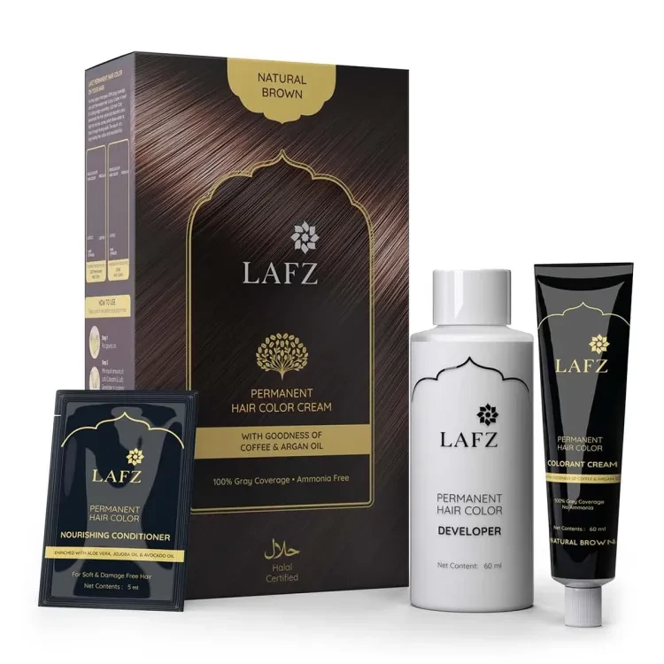 Lafz Permanent Hair Color Cream - Natural Brown 60gm