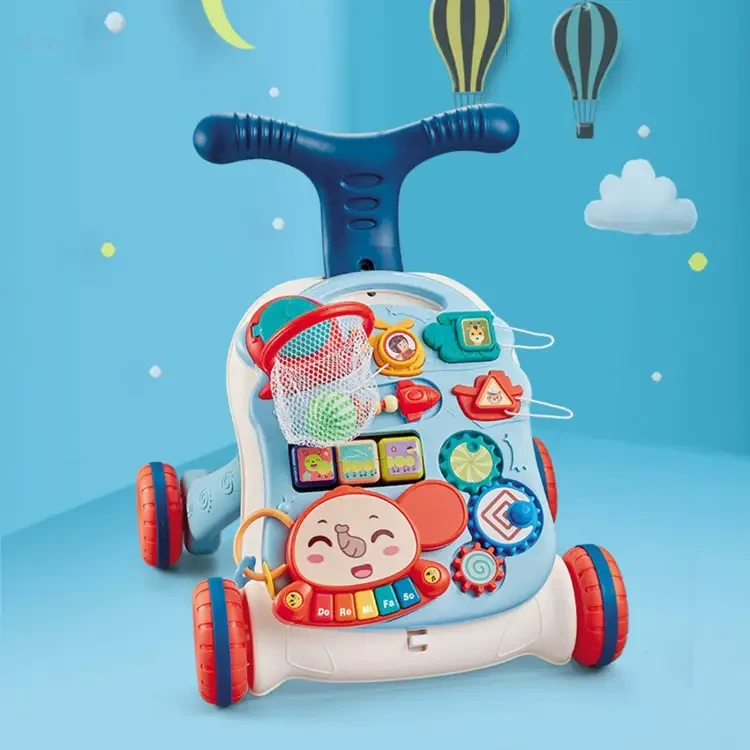 Baby Push Walkers Push Walking Toy Learning to Walk Practical Early Educational Push Toy for Boy Girls with Sound Musics Infant Musical Activity Center