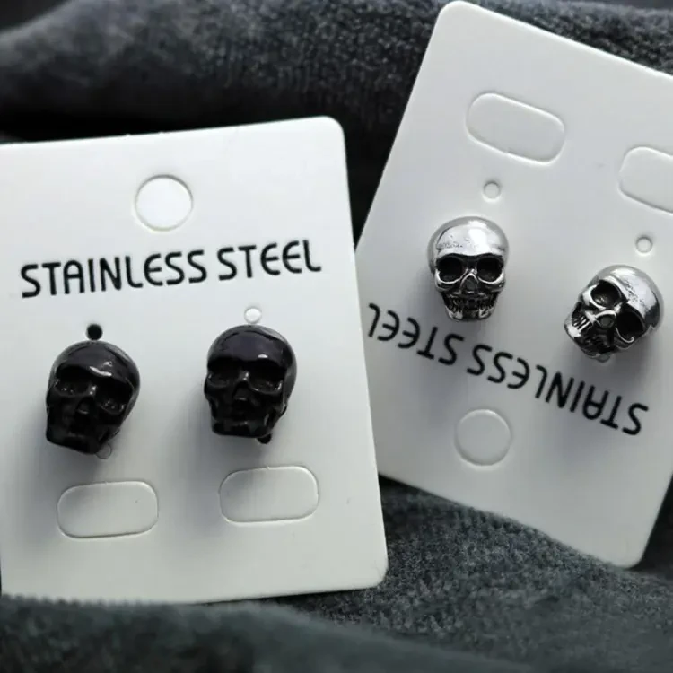 Skull Jewelry Silver Color Skeleton Ea ings Women Ear Studs with Box