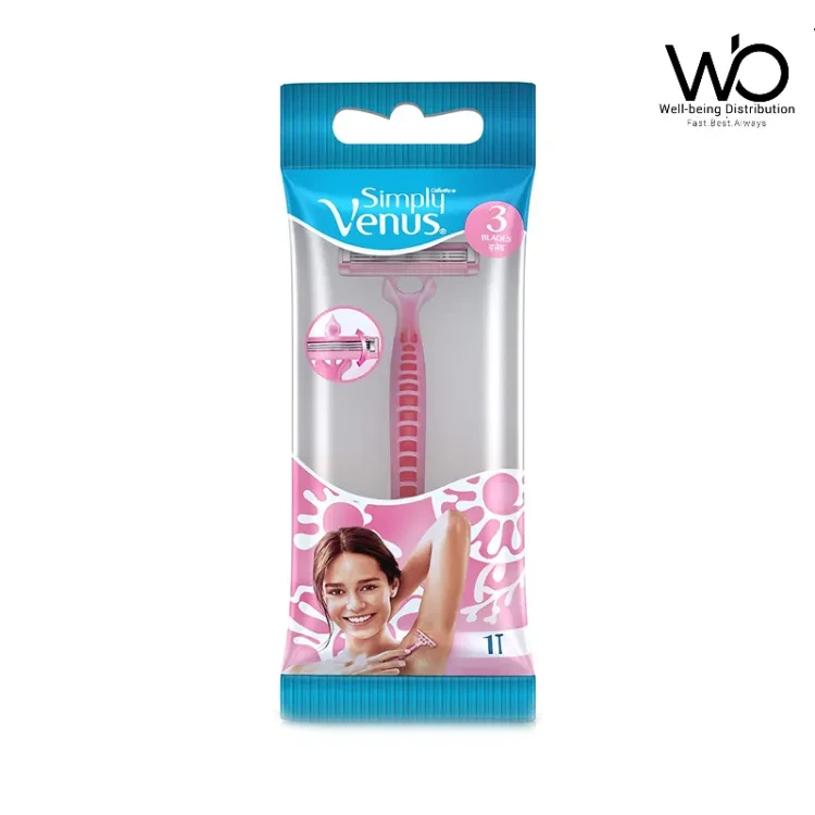 Simply Venus 3 Blades Razor - Single Razor Pack (Made in India)