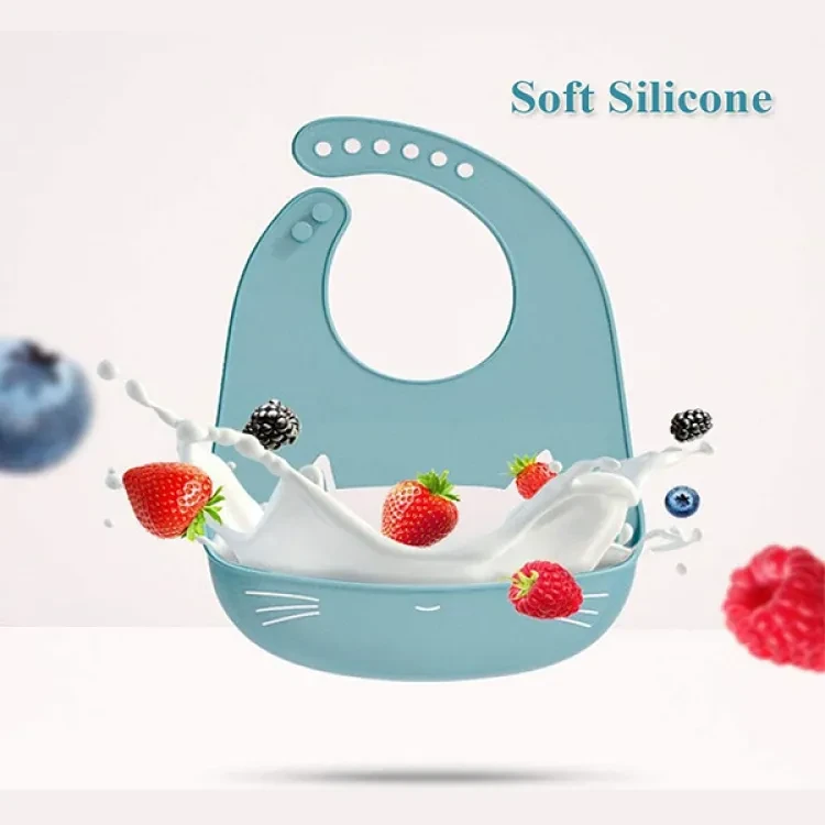 Silicone Baby Bibs with Food Catcher