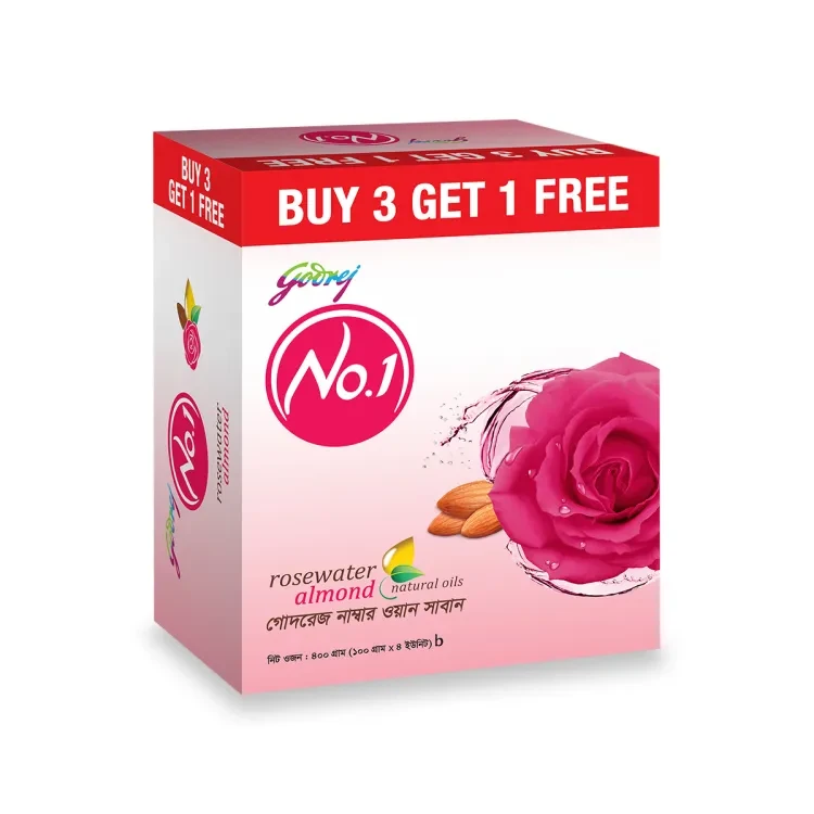 Godrej No 1 Rose Soap 100 gm (Buy 3 Get 1 Free)