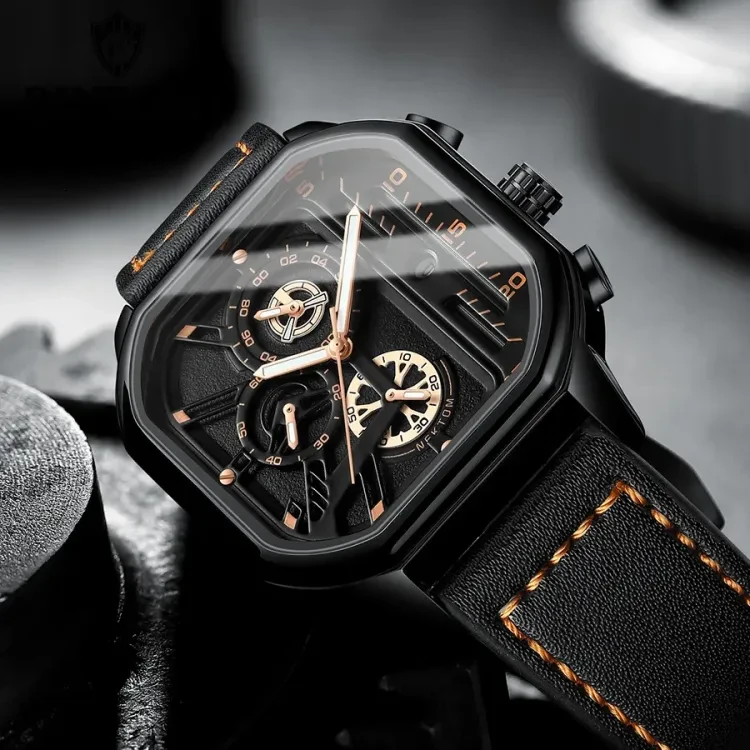 TRSOYE new luxury fashion leather belt wrist-watche for men only top 10 gallery