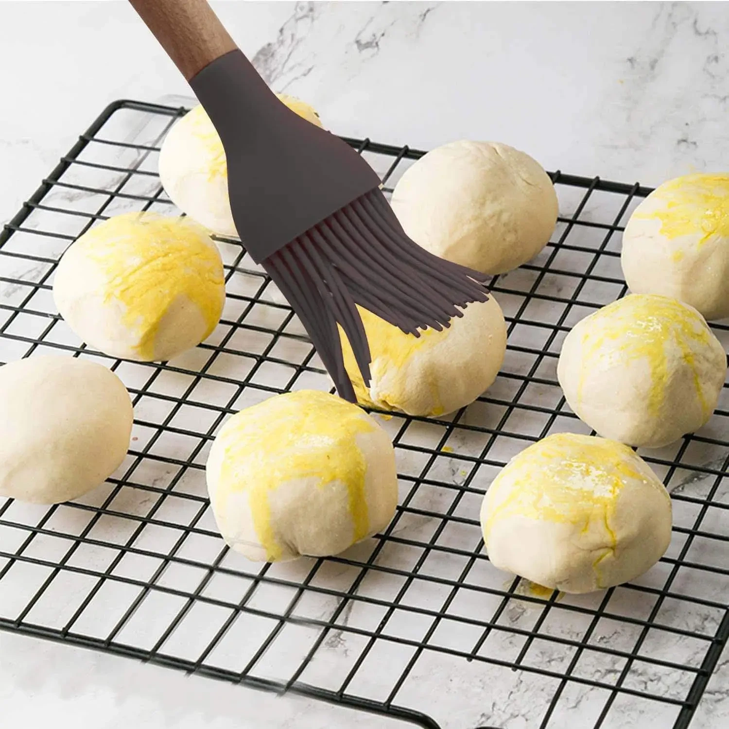 Kitchen silicone brush pastry baking tools grilling brush silicone oil brush with wooden handle