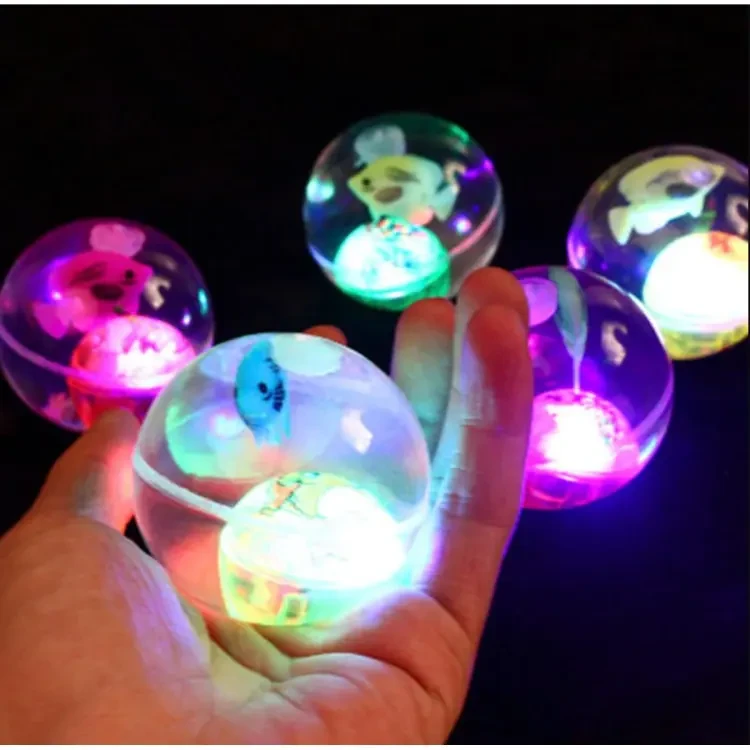 Flashing Luminous Ball Rubber Bouncing Ball LED Anti Stress Gift Fun Toys for Children Funny without Rope Toy